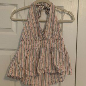American Eagle Striped Halter Top
